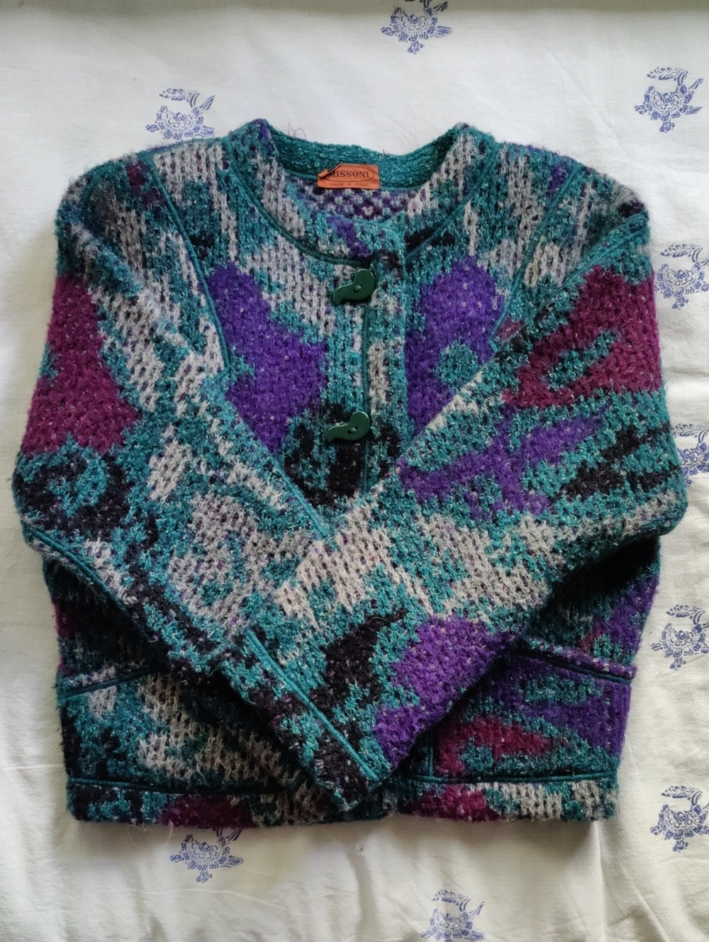Vintage Missoni Chunky Floral Motif Heavy Cardigan